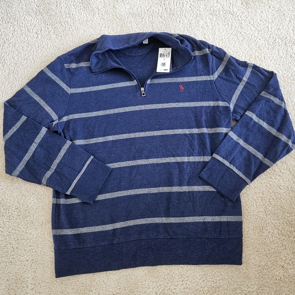 NWT Mens Polo Collared Sweatshirt